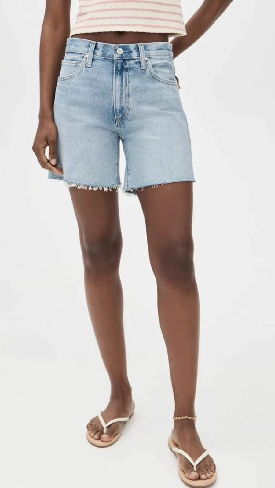 PAIGE Women's Archie Grand Tour High-Waisted Long Denim Shorts for Summer Fashion