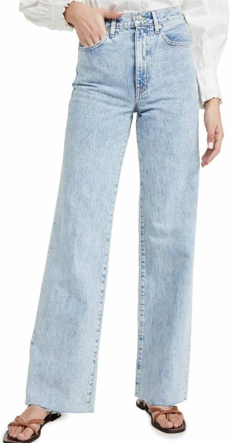 SLVRLAKE Women's High Rise Wide Leg Jeans - Elegant Grace Fit Denim Pants for Women