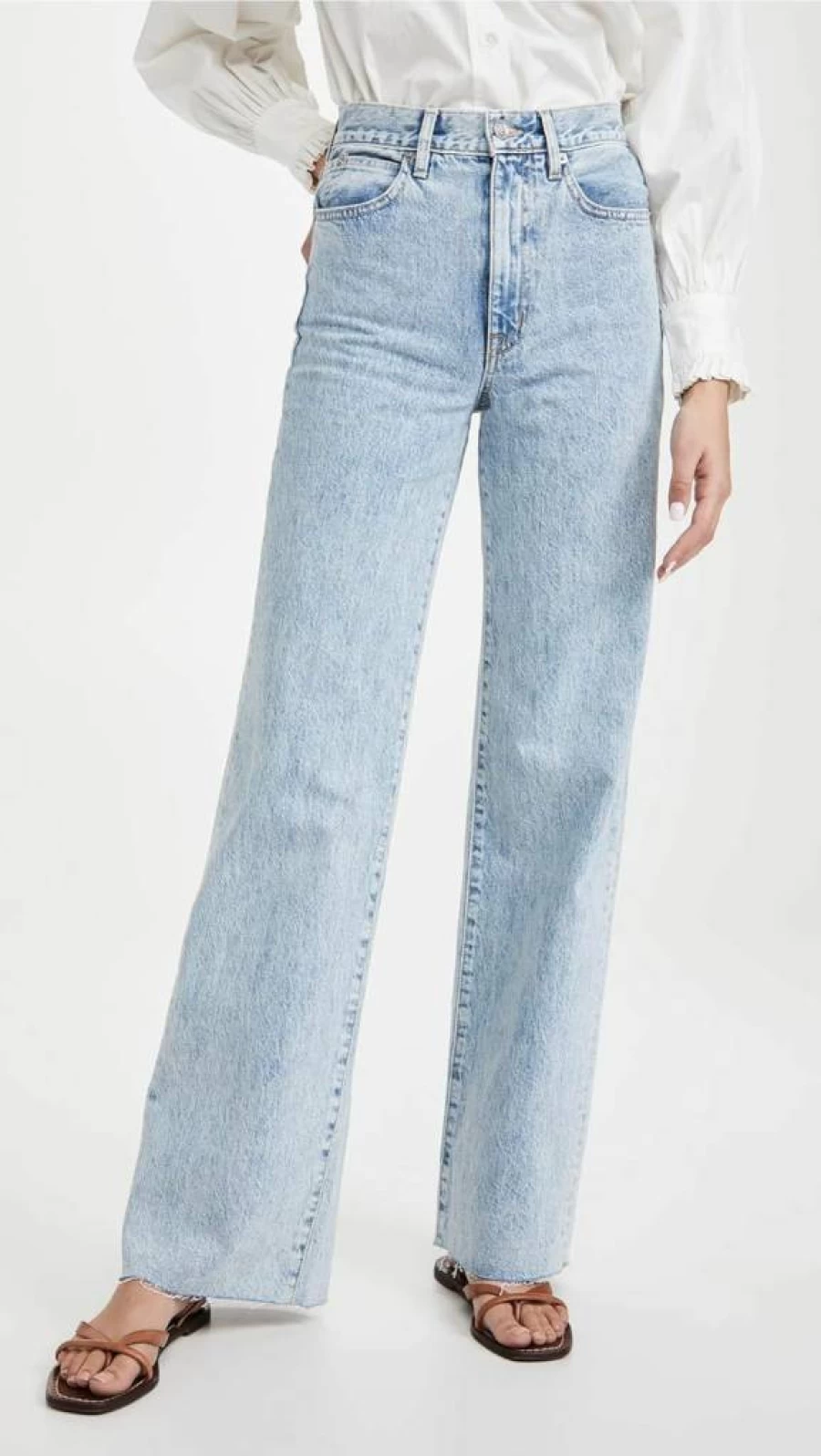 SLVRLAKE Women's High Rise Wide Leg Jeans - Elegant Grace Fit Denim Pants for Women