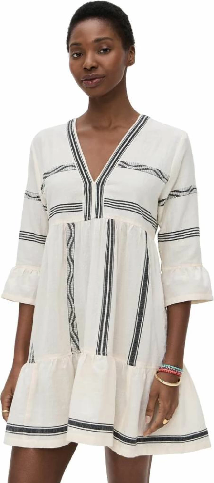 lemlem Women's Hanna Flutter Sleeve Dress - Boho Chic Printed Summer Dress