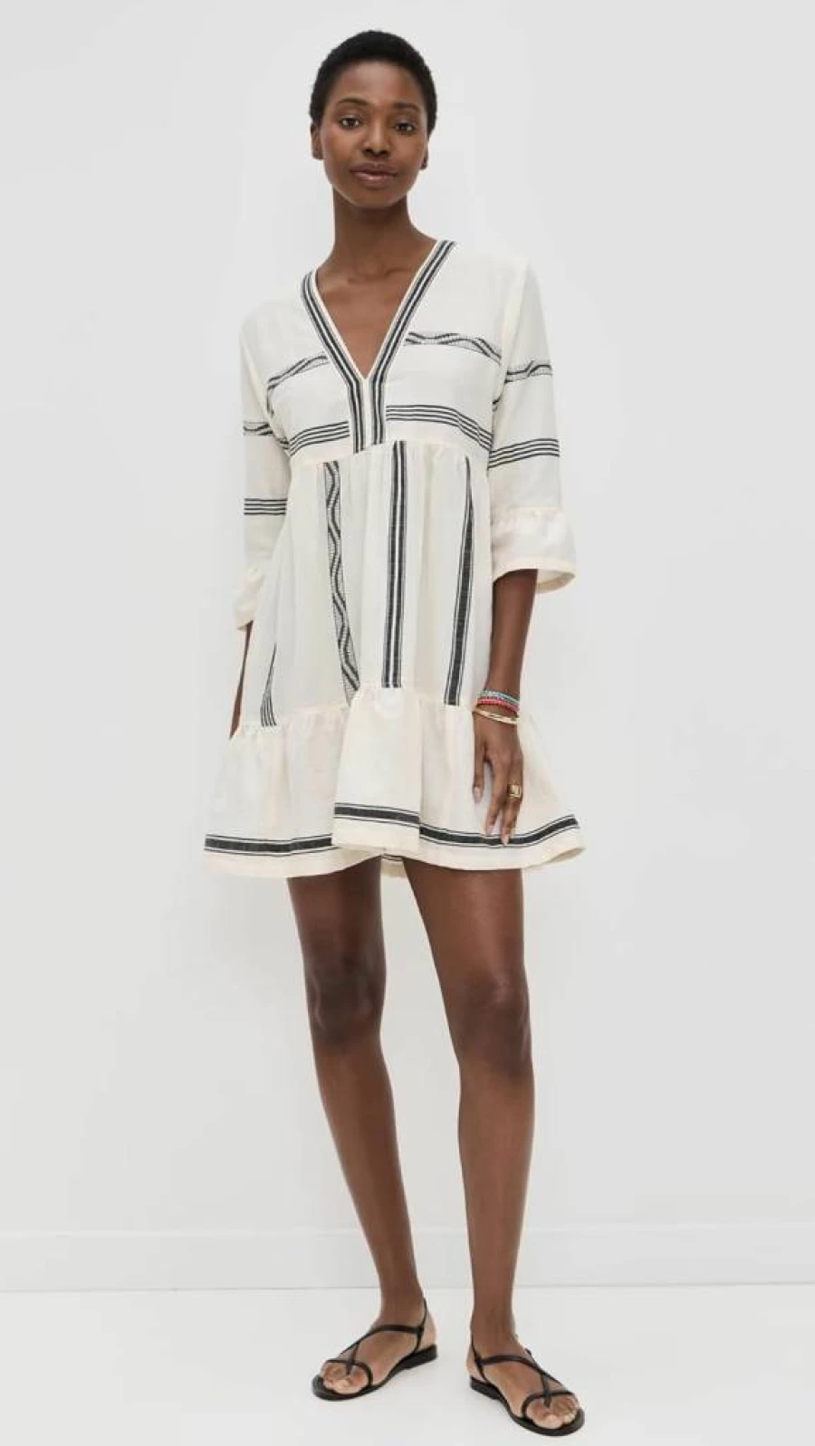 lemlem Women's Hanna Flutter Sleeve Dress - Boho Chic Printed Summer Dress