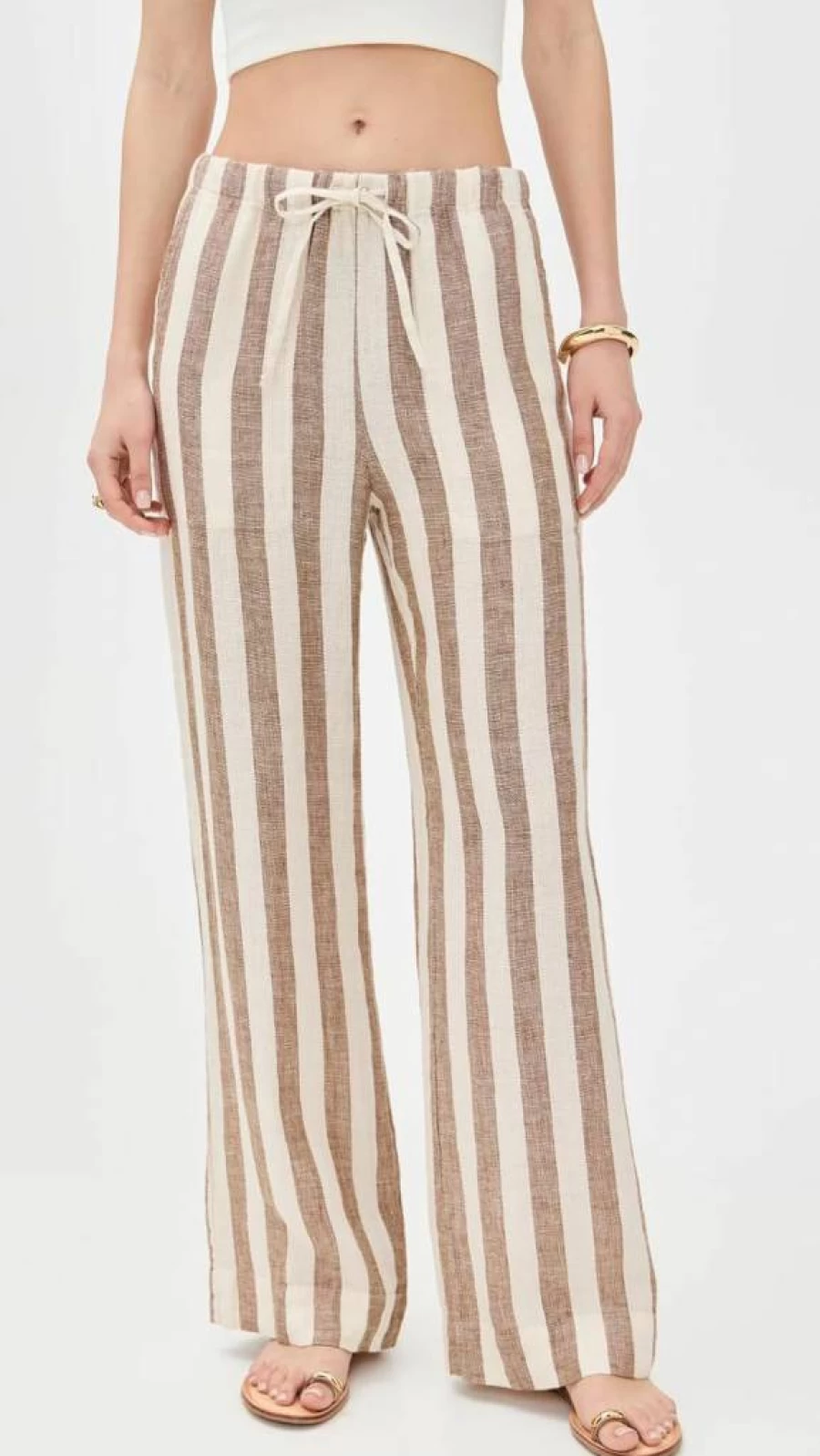 Faherty Women's Palma Linen Drawstring Pants - Lightweight Summer Casual Trousers