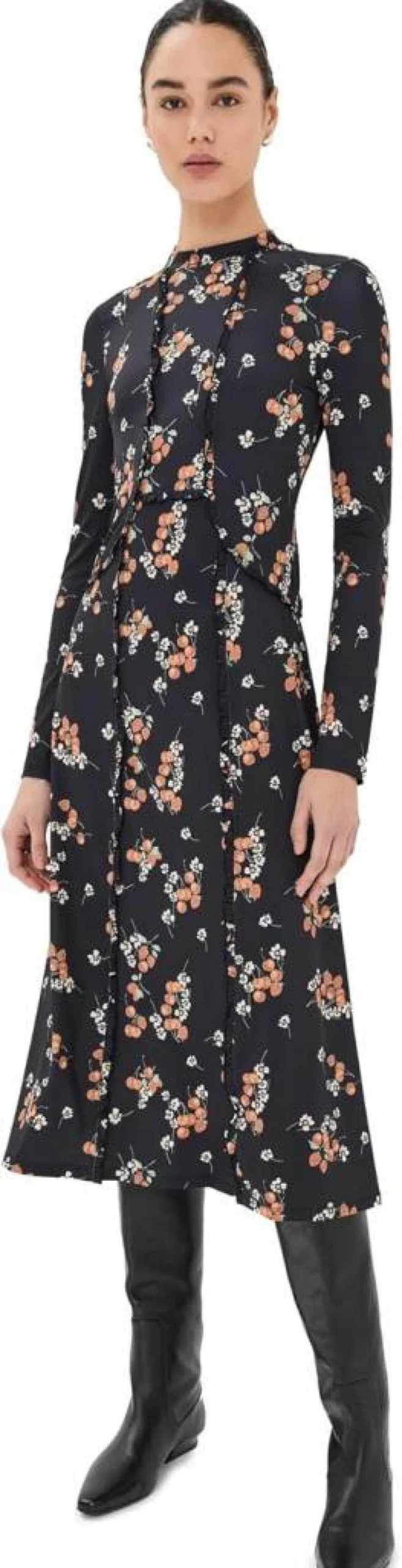 Sea Women's Cerise Floral Printed Spandex Bodycon Dress