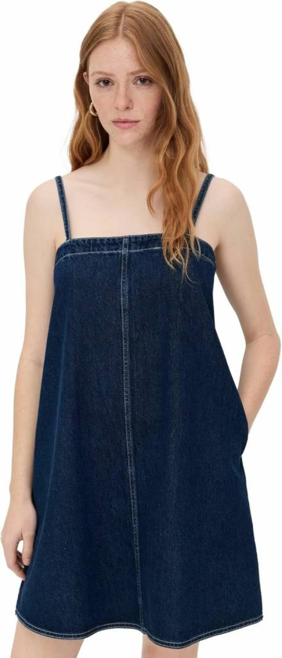 Madewell Women's Bright Rinse Wash Strappy A-Line Mini Dress - Casual Summer Sundress