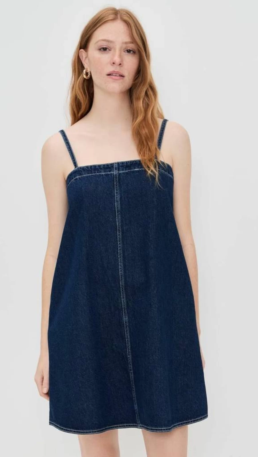 Madewell Women's Bright Rinse Wash Strappy A-Line Mini Dress - Casual Summer Sundress