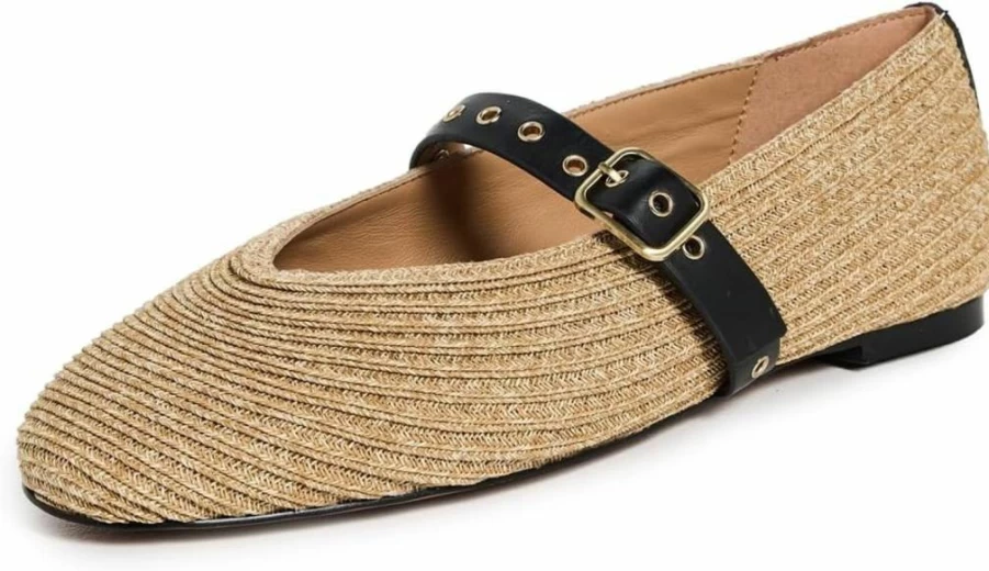 Madewell Women's Hera Mary Jane Flat Shoes - Raffia Material for Comfort and Style