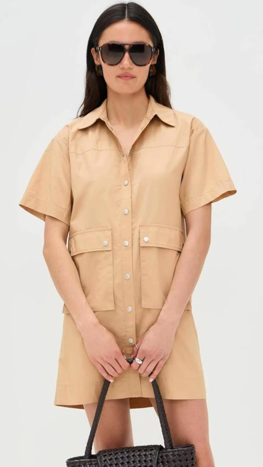 LE BOP Women's Mariette Utility Dress - Stylish Casual Summer Dress with Pockets