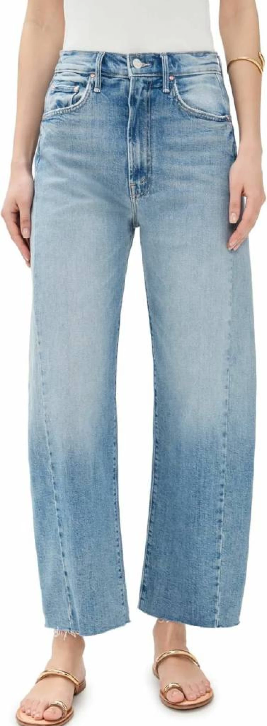 MOTHER Women's High-Rise Ankle Jeans with Half-Pipe Detail