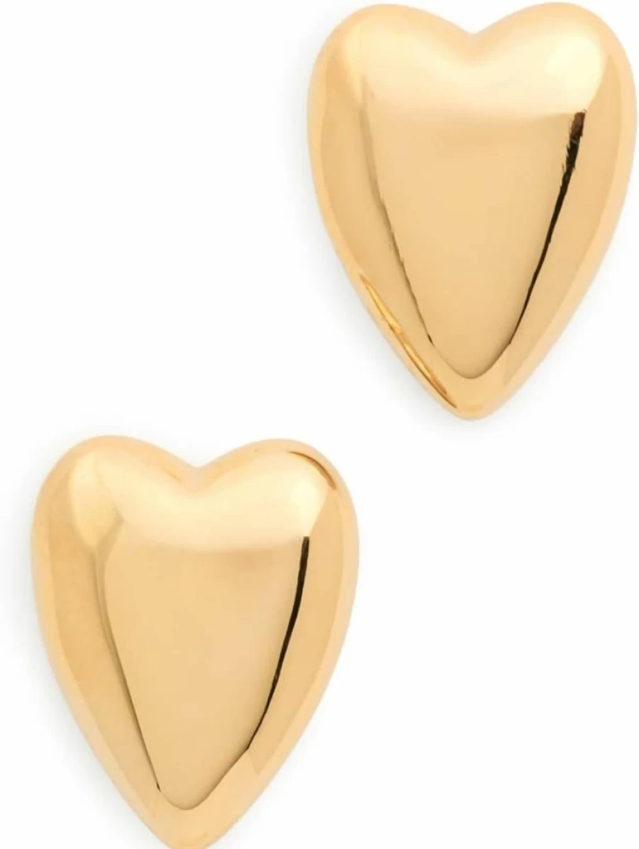 ADINA EDEN Women's Puffy Heart Stud Earrings - Solid Sterling Silver Romantic Jewelry Gift