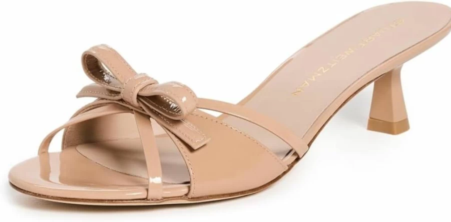 Stuart Weitzman Women's Felicity Bow Slide Sandals 50mm Heel