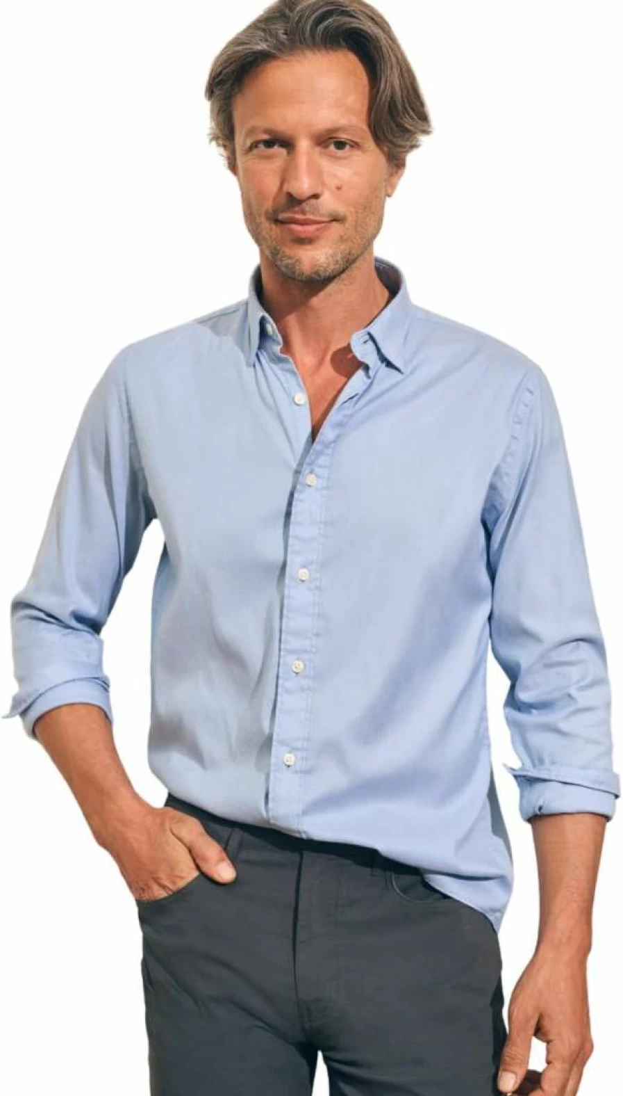 Faherty Men's Movement Shirt - Lightweight Comfortable Casual Button-Up for Men