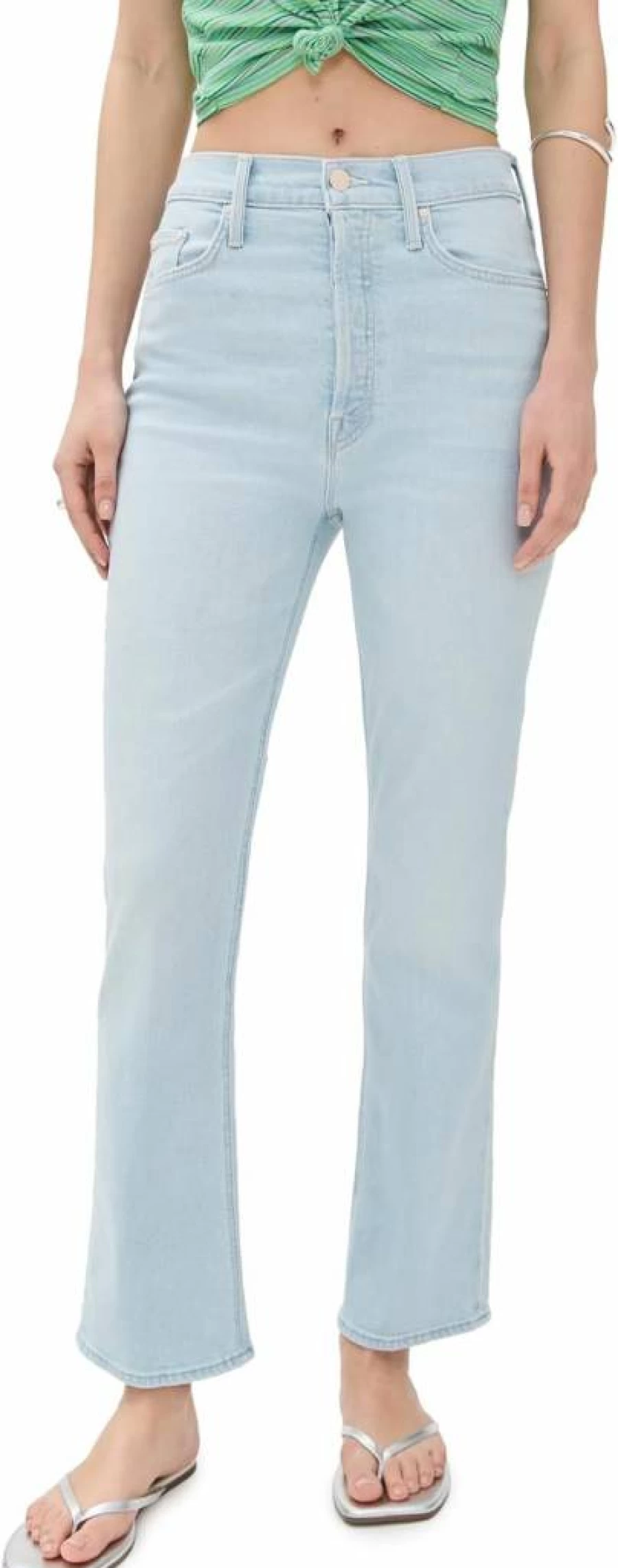 MOTHER Women's The Tripper Ankle Jeans - High-Rise Slim Fit Stretch Denim