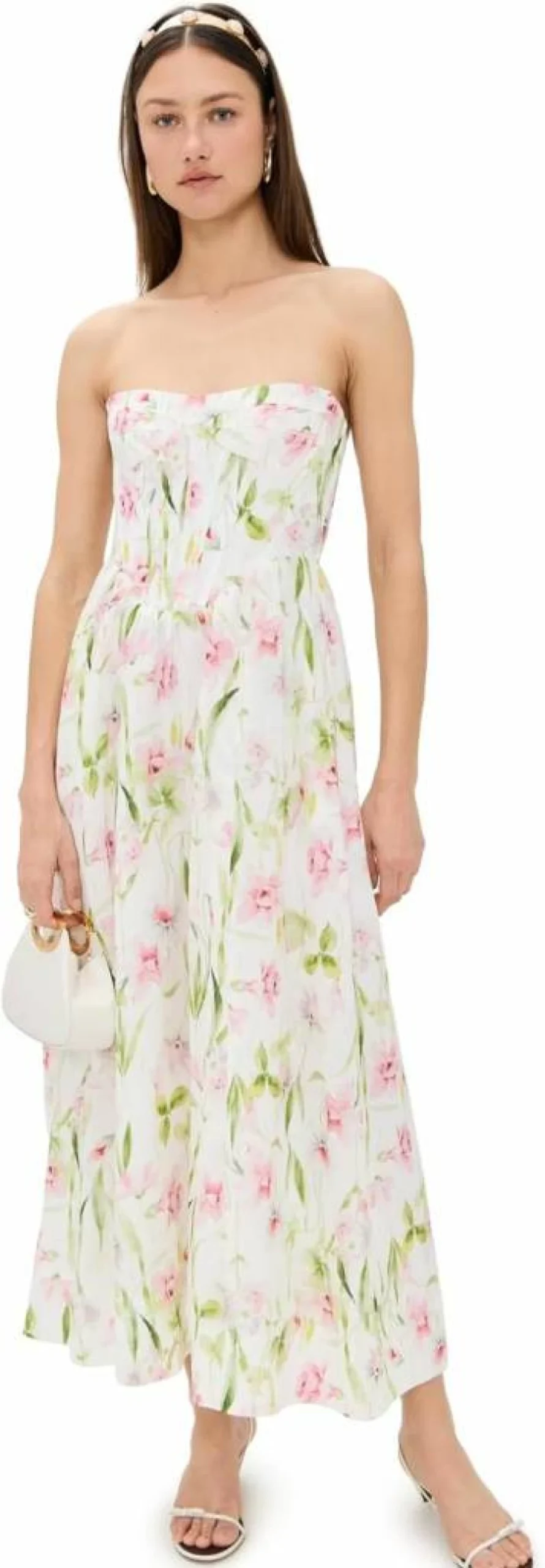 Bardot Lola Corset Midi Dress for Women - Elegant Vintage-Inspired Style
