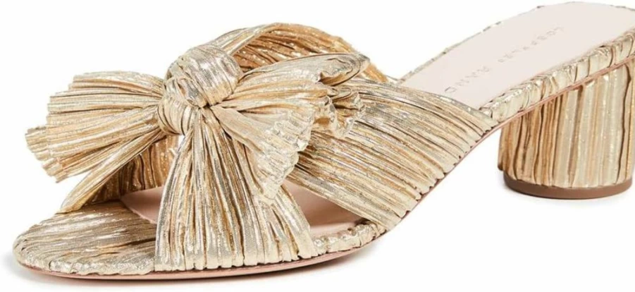 Loeffler Randall Emilia Pleated Bow Sandals for Women | Elegant Bow Detail & Comfortable Fit