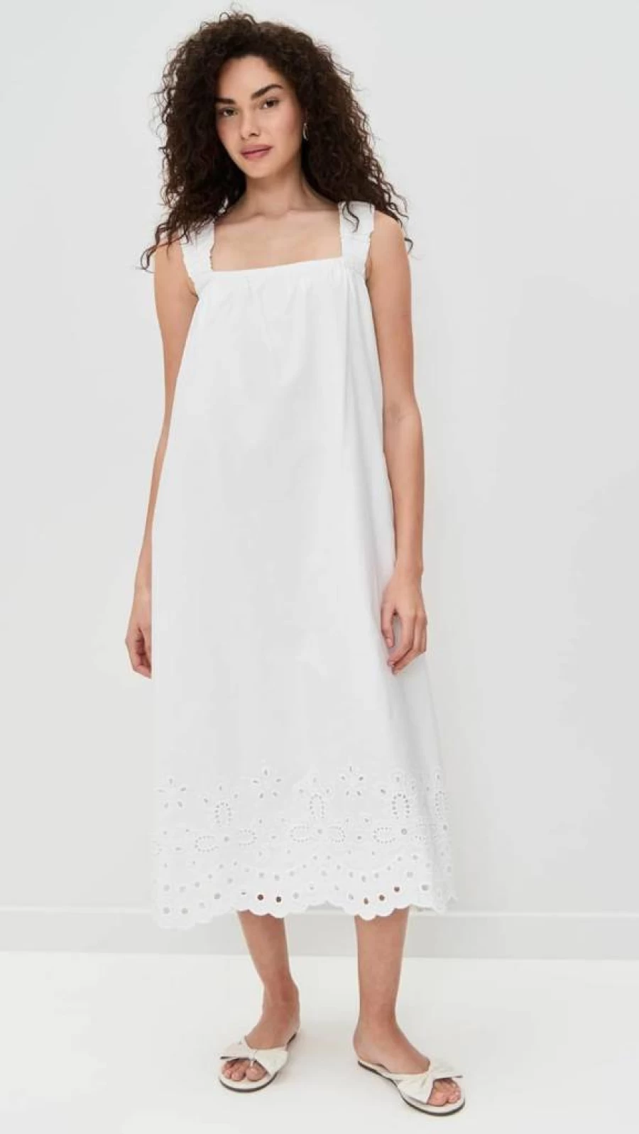 Pixie Market Women's Floral Cotton Eyelet Midi Dress - Summer Boho Chic Style