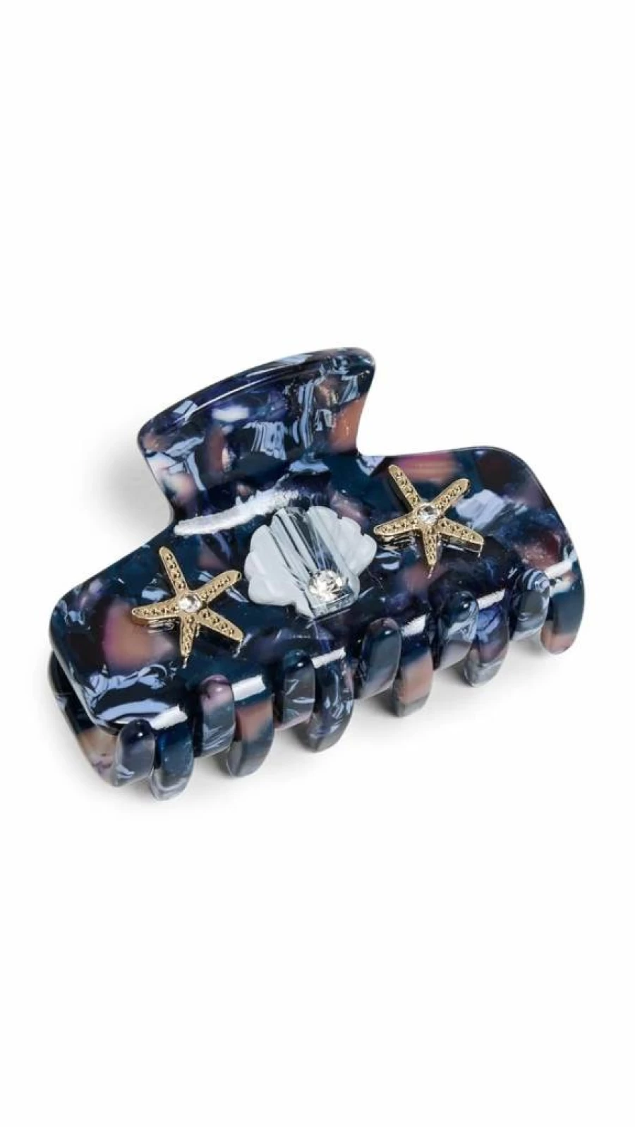 Lele Sadoughi Women's Blue Marble Mosaic Mini Sea Life Claw Hair Clip
