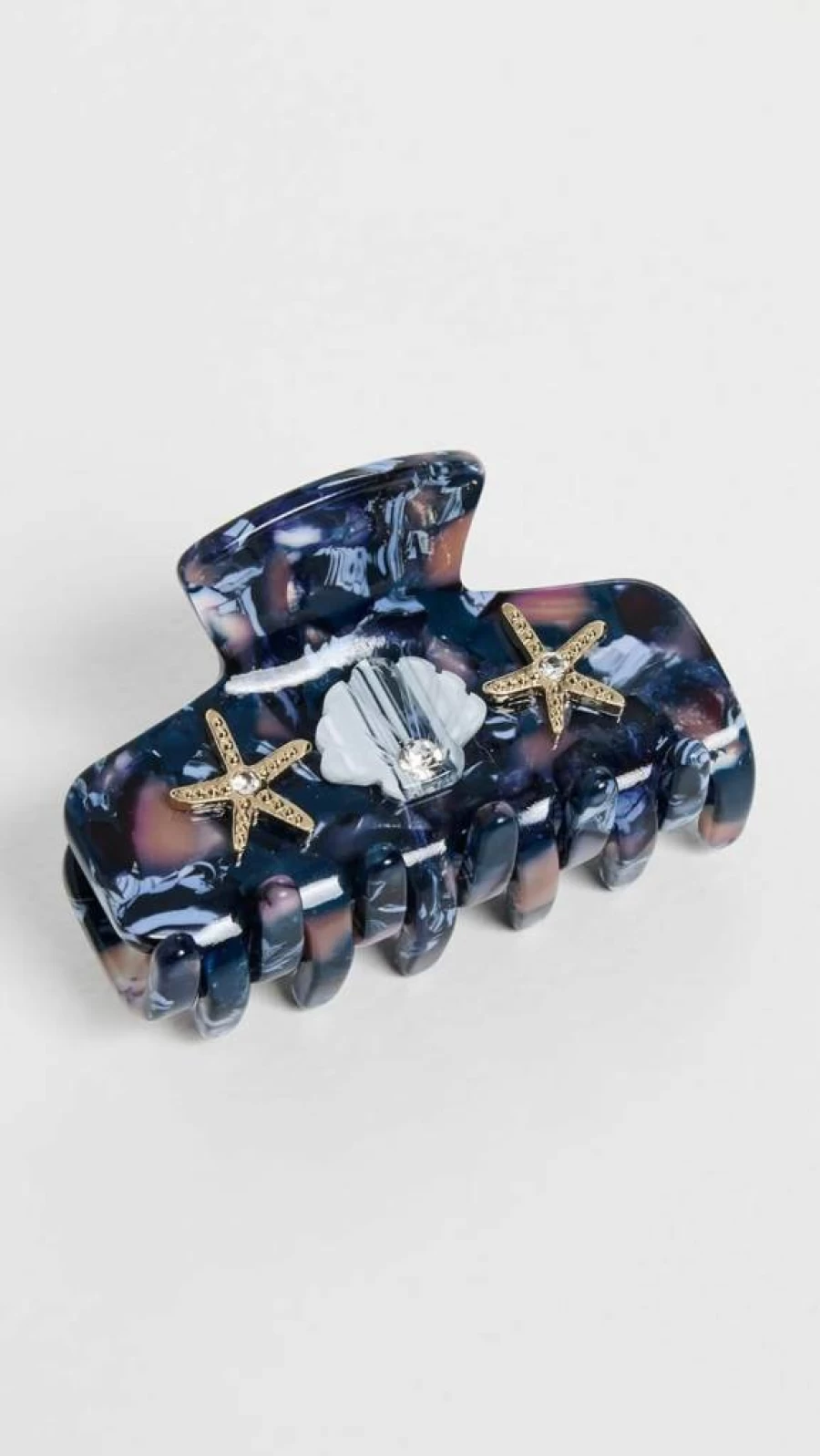 Lele Sadoughi Women's Blue Marble Mosaic Mini Sea Life Claw Hair Clip