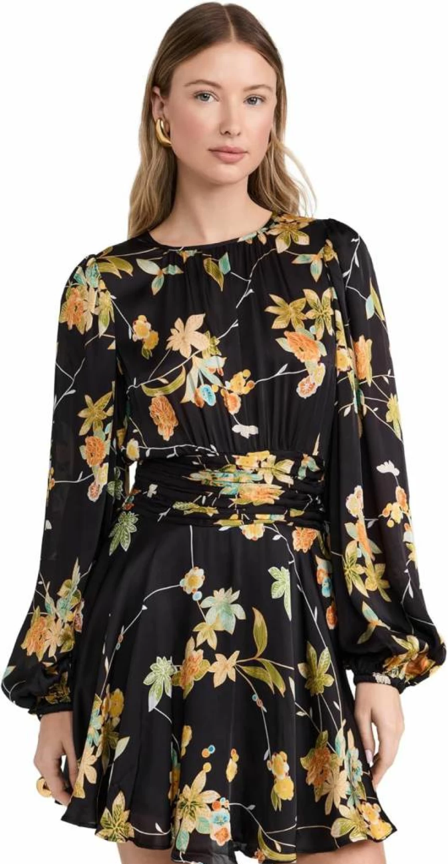 byTiMo Women's Satin Mini Dress - Elegant Short Sleeve Party Dress for Night Out