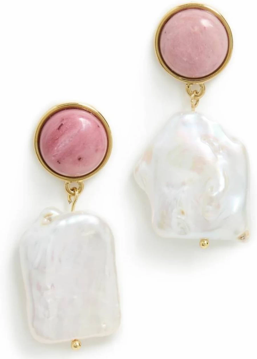 MAYAMAR Cherry Quartz Pearl Earrings for Women – Elegant Stone Jewelry Gift