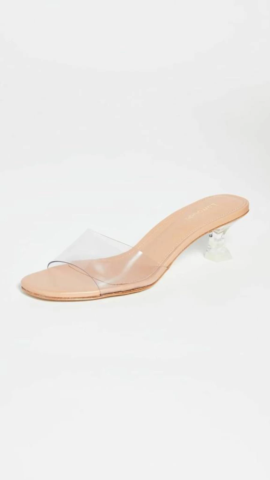 Larroude Women's Vivi Lucite Heel Sandals in Tan Size 5 Medium US