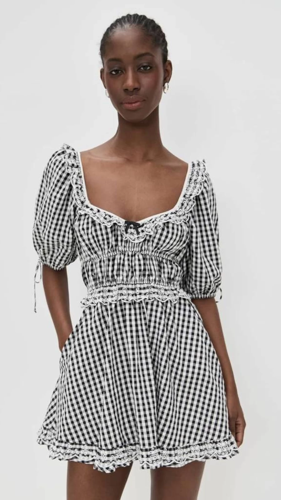 For Love & Lemons Women's Jackson Mini Dress - Floral Lace Bohemian Style Short Dress for Women