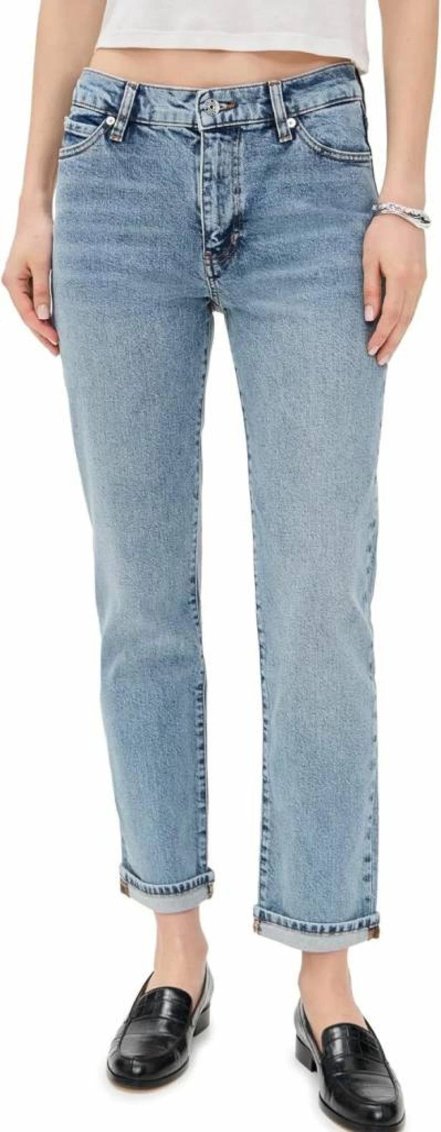 FRAME Women's The Borrowed Jeans - High-Waisted Slim Fit Denim