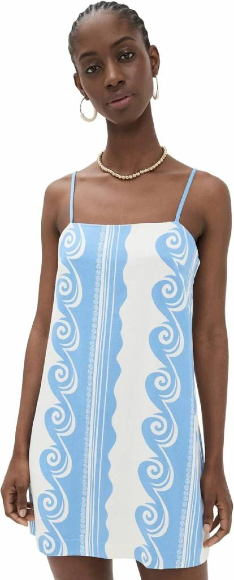 Dress To Women's Summer Beach Mini Dress With Ocean Print - Flowy Casual Sundress