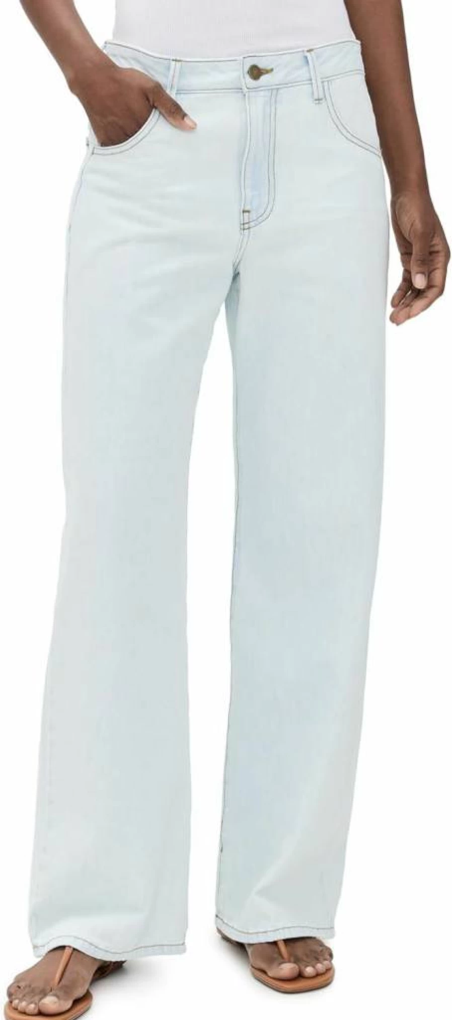 Enza Costa Women's Relaxed Fit Straight Leg Jeans - Comfortable Stylish Denim Pants