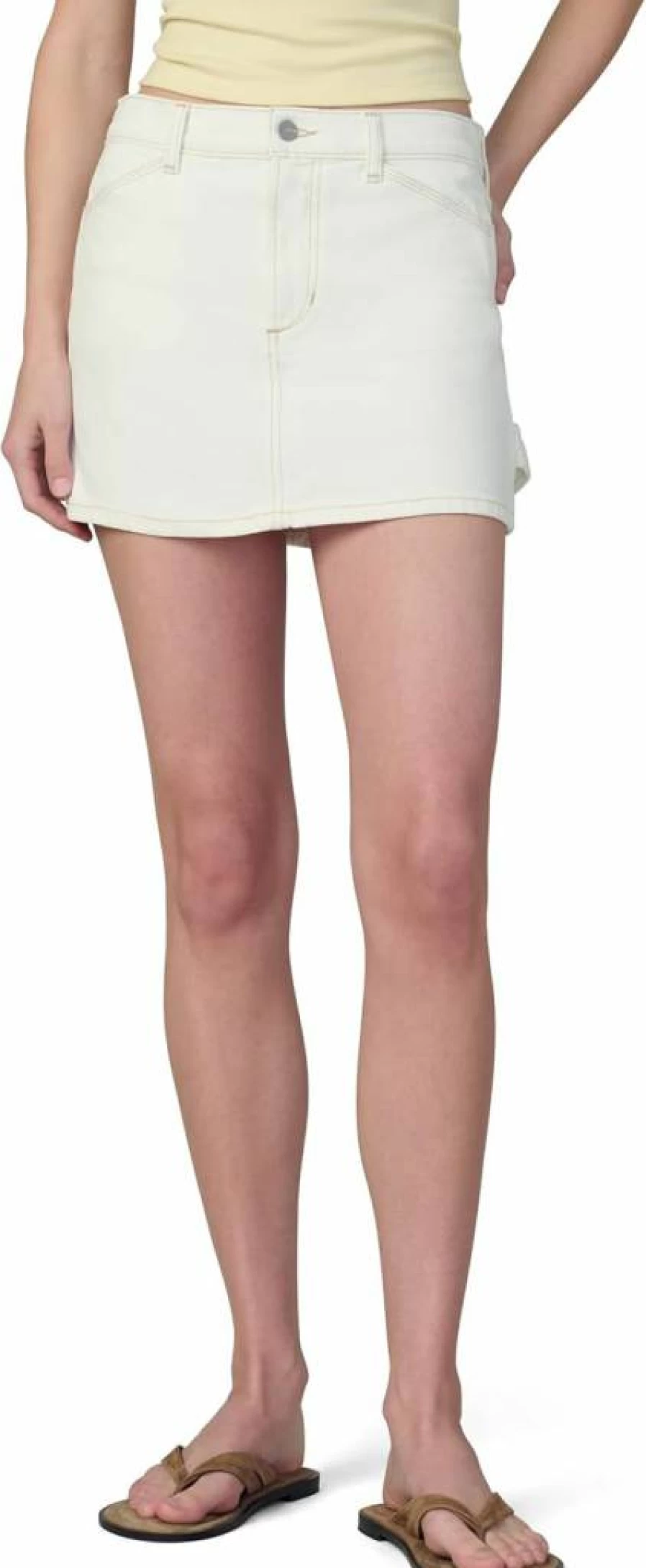 Joe's Women's Carpenter Mid Rise Denim Mini Skirt - Vintage Blue Stretch Jeans Skirt