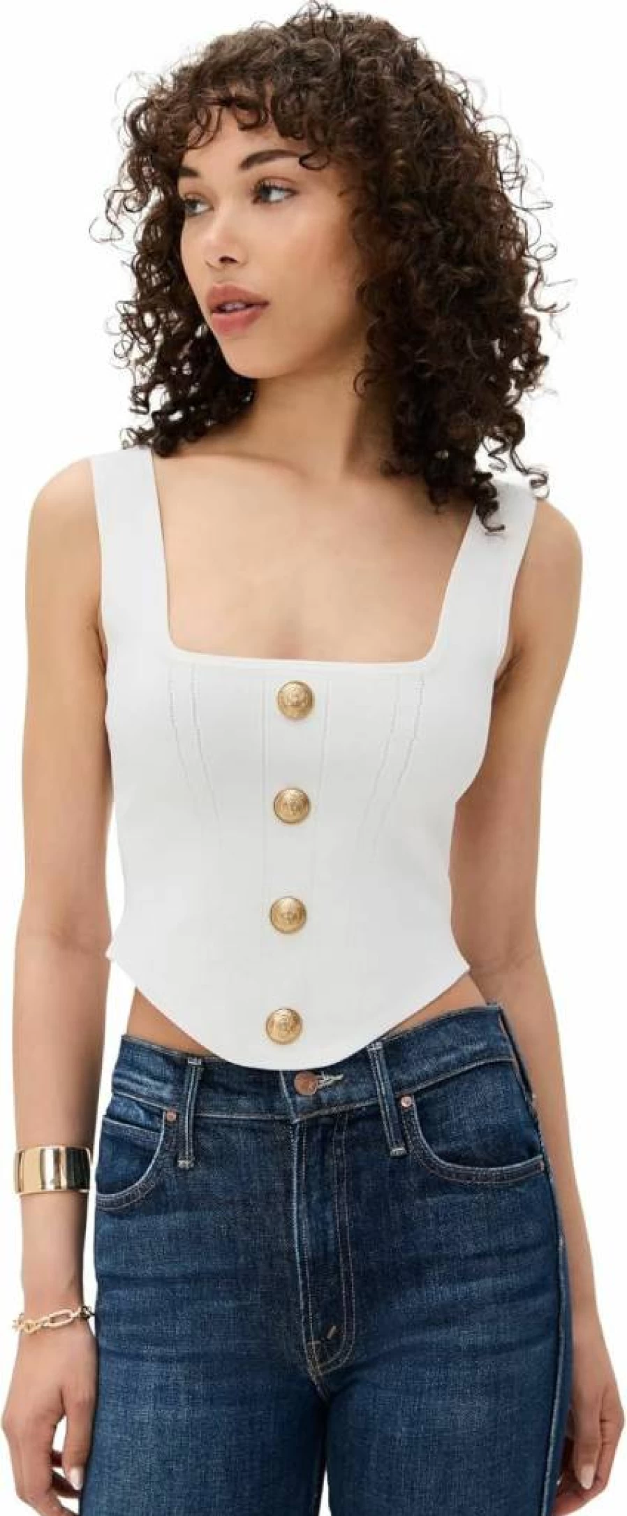 L'AGENCE Women's Saga Square Neck Corset Top - Stylish Knit Corset for Women