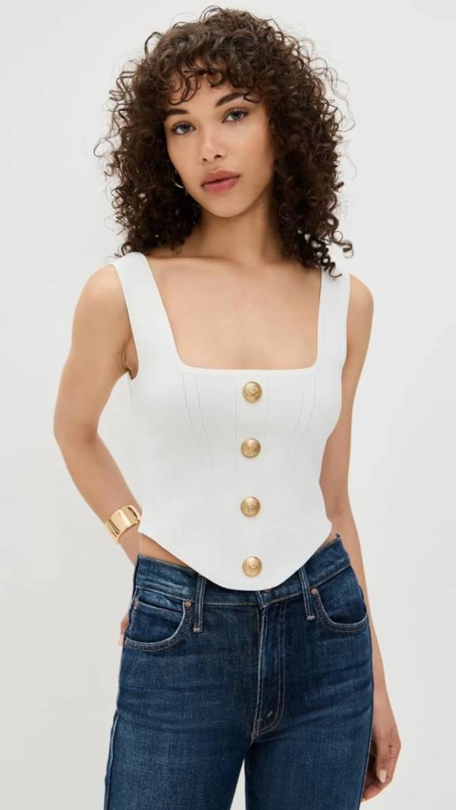 L'AGENCE Women's Saga Square Neck Corset Top - Stylish Knit Corset for Women