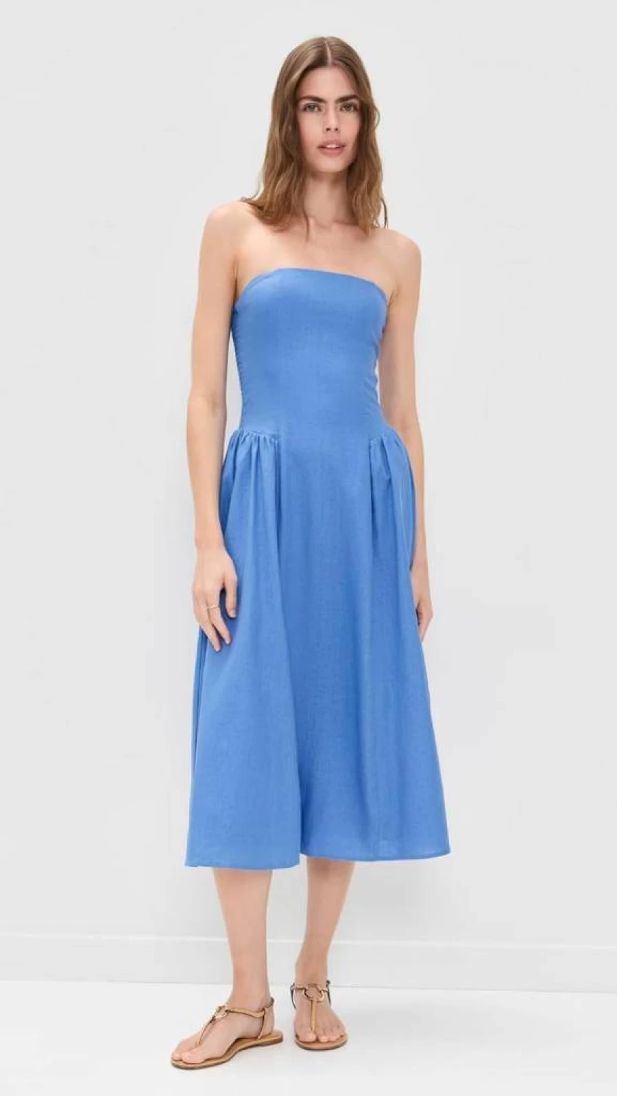 WAYF Giulia Strapless Midi Dress for Women - Elegant Formal Evening Gown