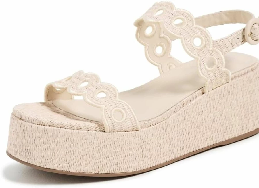 Larroude Women's Florence Embroidered Flatform Sandals - Stylish & Comfortable Summer Shoes