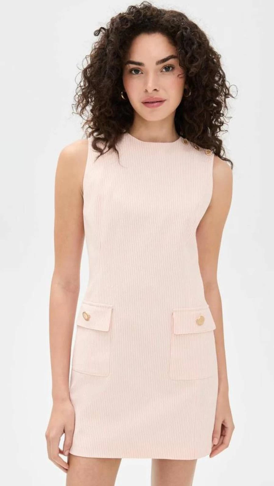 FRAME Women's Seersucker Mini Dress - Summer Casual Stretch Cotton Fit & Flare Style