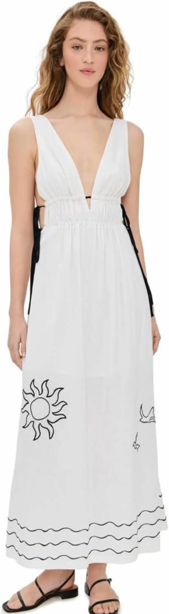 Dress To Women's Iara Embroidered Bohemian Maxi Dress for Summer Beach Vacation