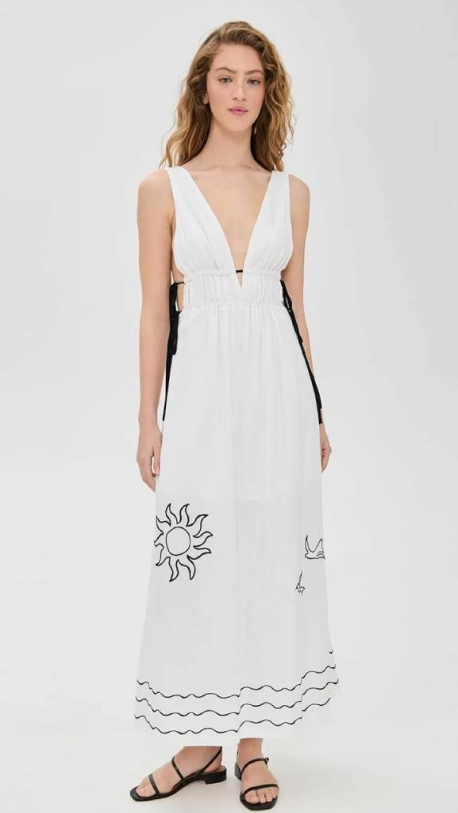 Dress To Women's Iara Embroidered Bohemian Maxi Dress for Summer Beach Vacation
