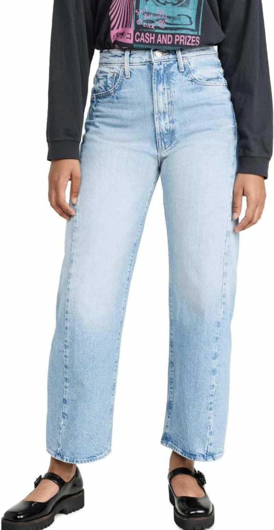 MOTHER Women's The Half Pipe Ankle Jeans - High-Waisted Slim Fit Stretch Denim Pants