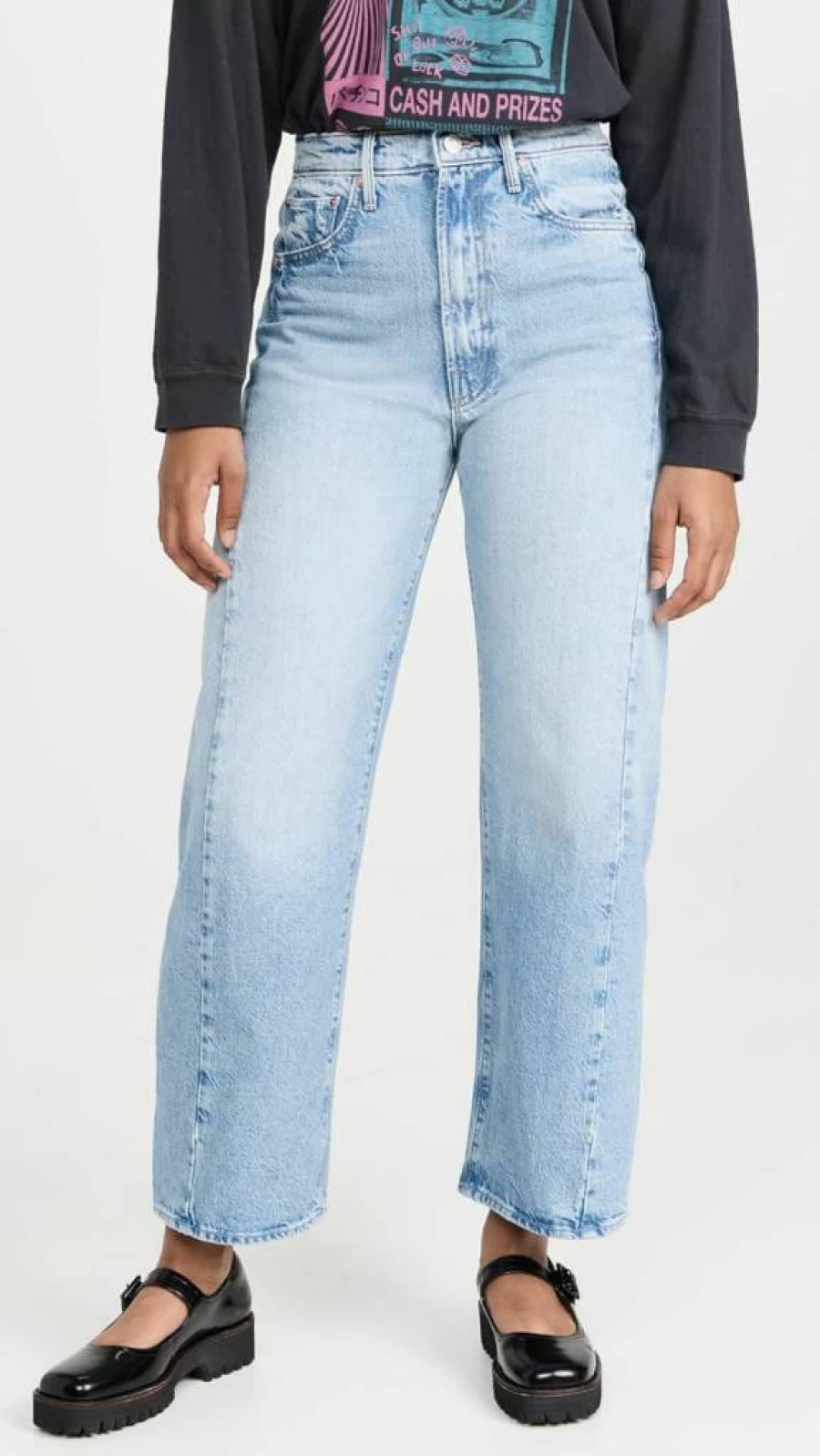 MOTHER Women's The Half Pipe Ankle Jeans - High-Waisted Slim Fit Stretch Denim Pants