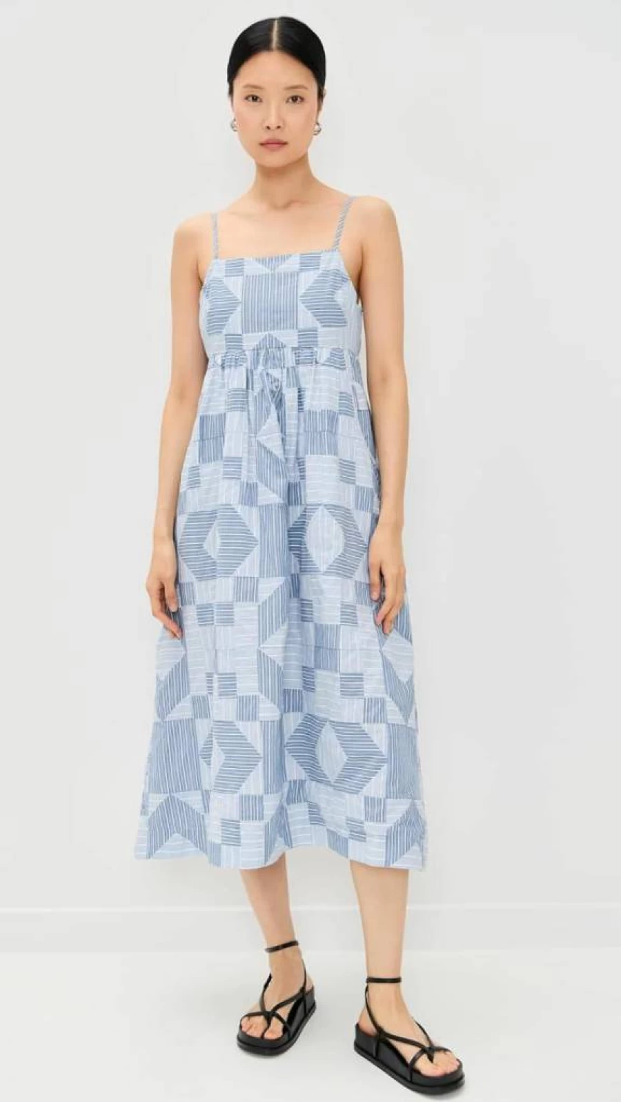 Sea Women's Helmi Striped Cotton Midi Dress - Casual Summer Shirt Dress