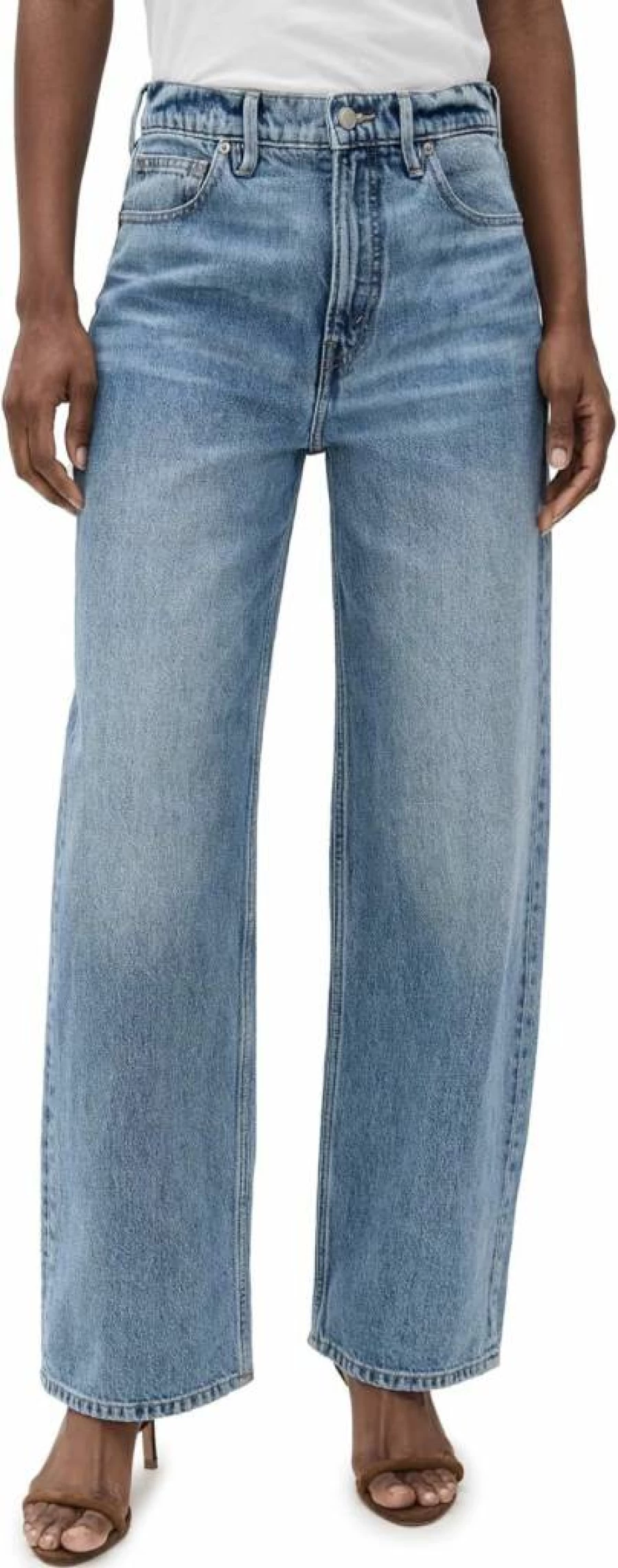 Good American Baggy Indigo Jeans - Relaxed Fit Denim Pants for Women