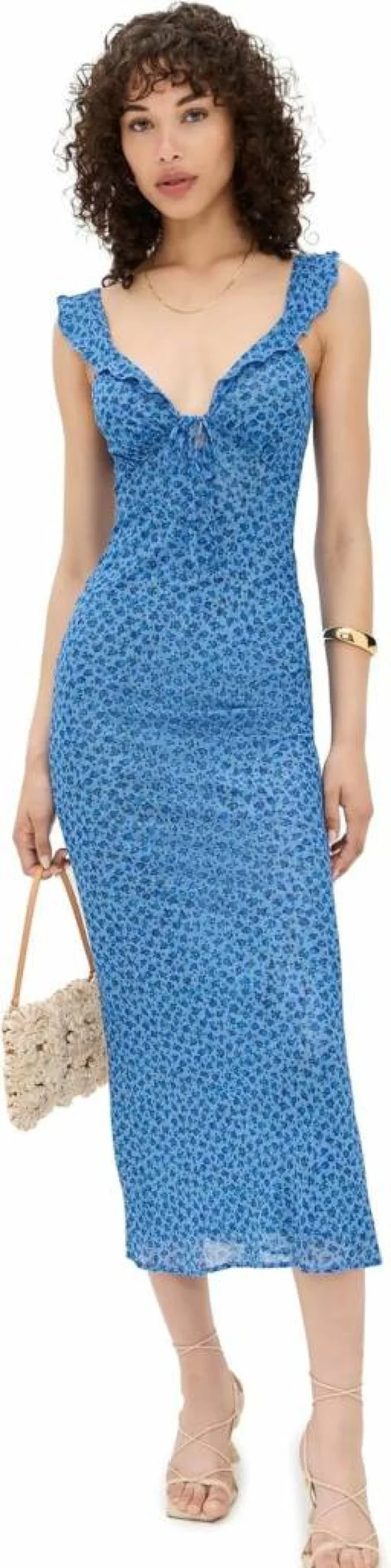 RESA Women's Goldie Midi Dress - Elegant Flowy Casual Summer Dress