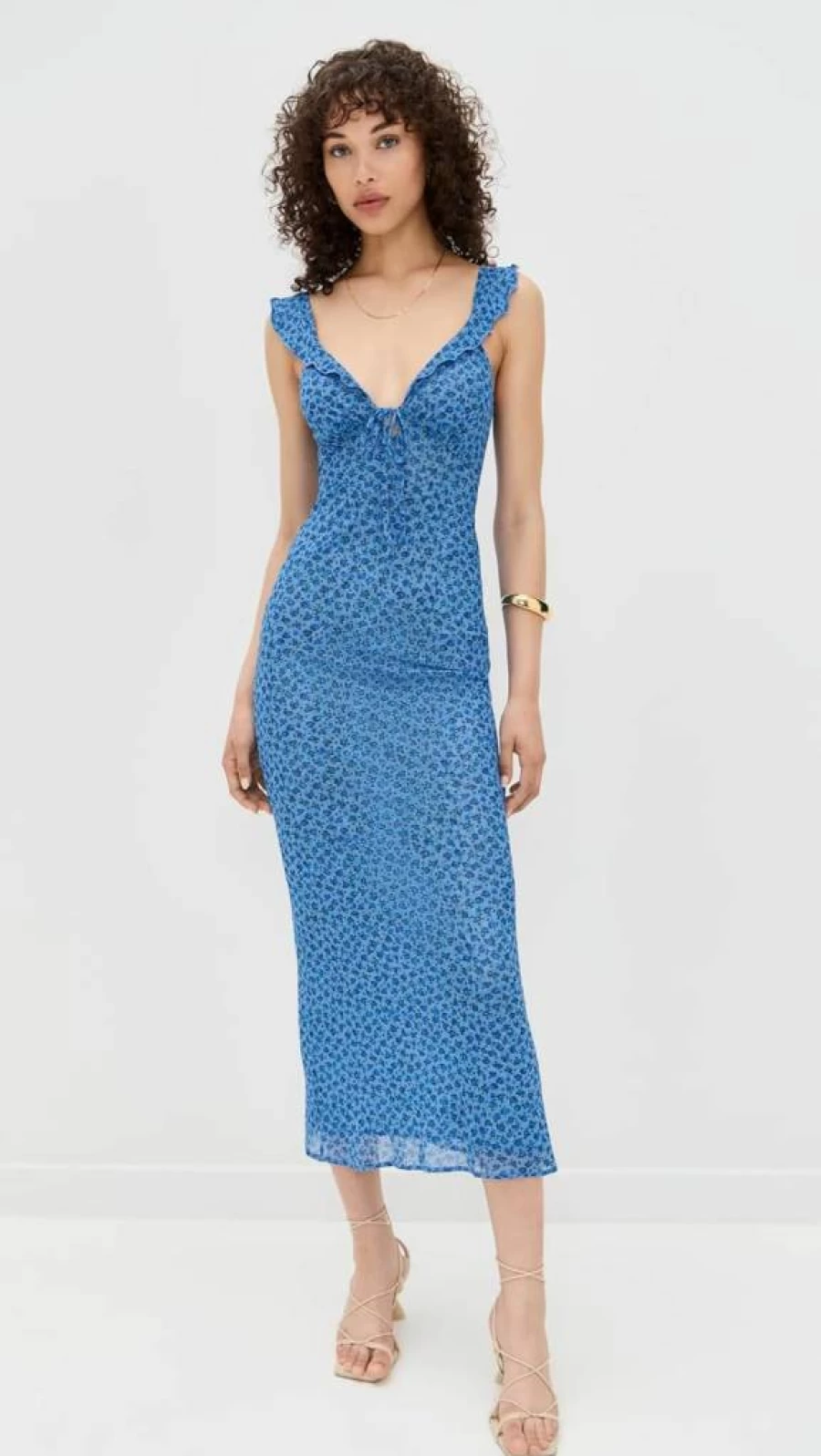 RESA Women's Goldie Midi Dress - Elegant Flowy Casual Summer Dress