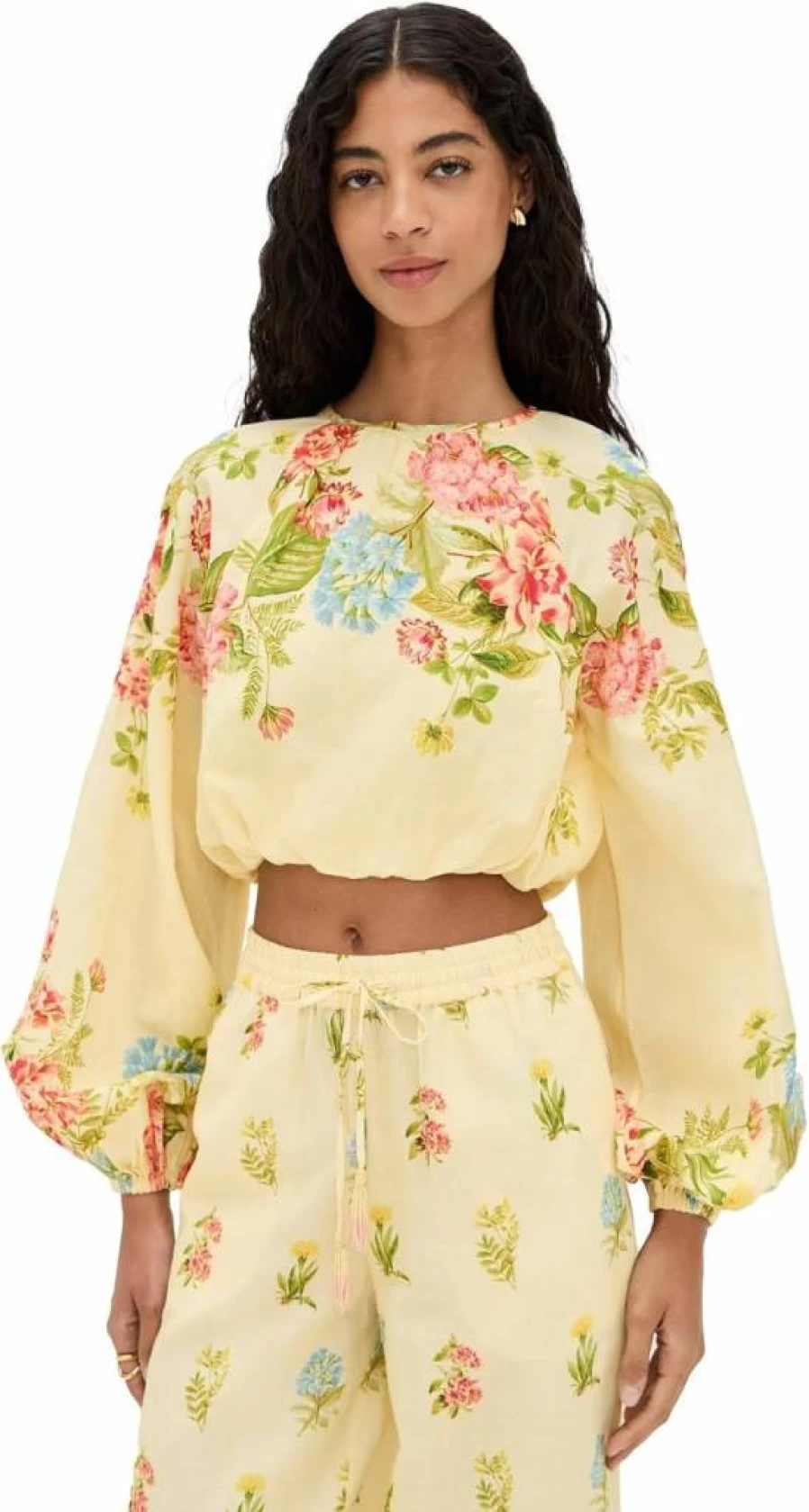 Hemant and Nandita Women's Stylish Bubble Hem Top - Trendy Casual Blouse