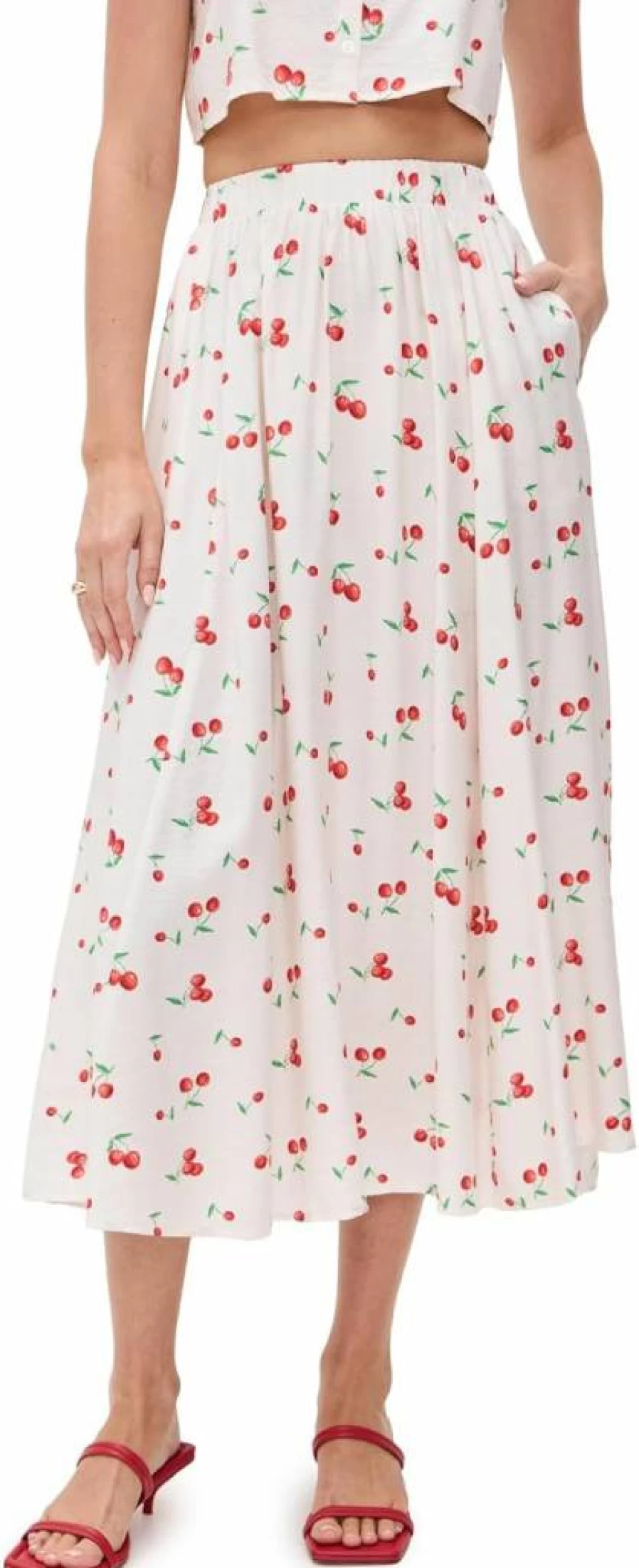 LE BOP Women's Martha Skirt - Stylish Floral Print High Waist A-Line Skirt for Women