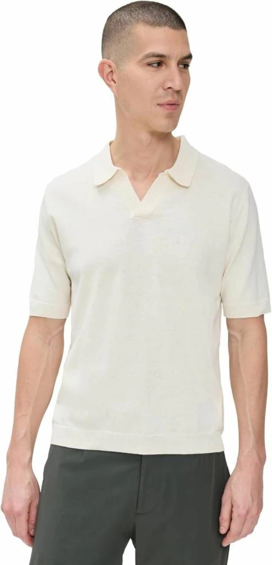 Norse Projects Men's Leif Cotton Linen Polo Shirt - Breathable Summer Casual Top