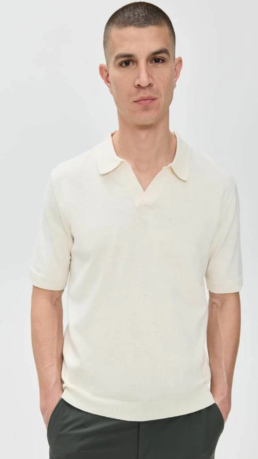 Norse Projects Men's Leif Cotton Linen Polo Shirt - Breathable Summer Casual Top
