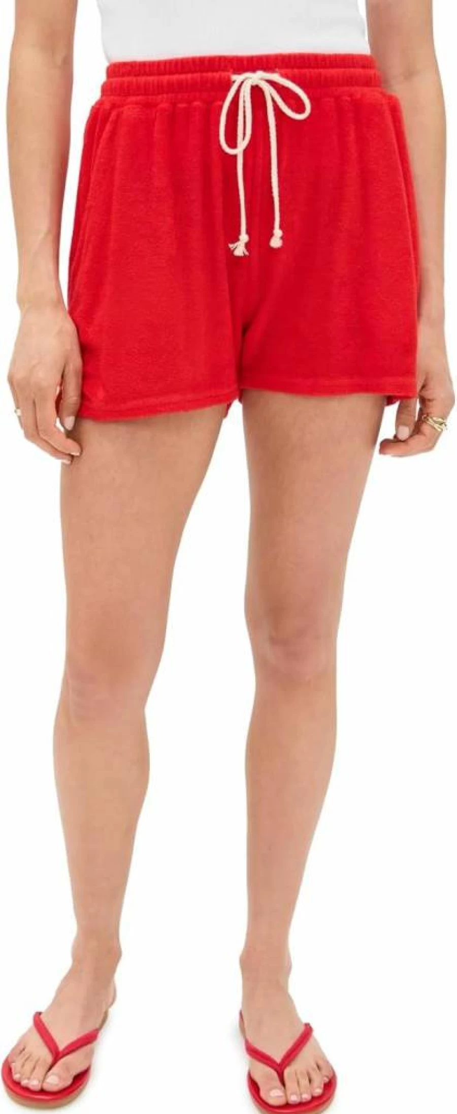 LE BOP Women's Farrah High-Waisted Terry Shorts - Comfortable Casual Summer Shorts for Women