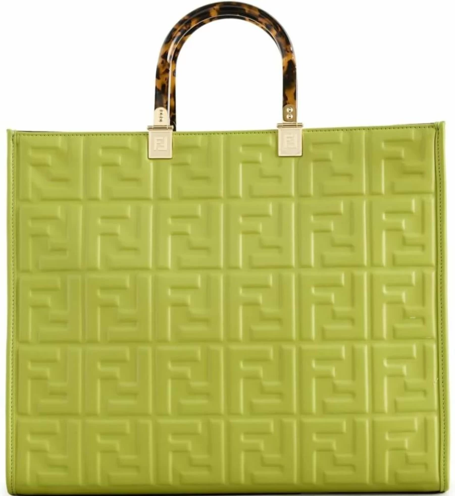 Fendi Medium Sunshine Shoulder Bag Women's Calfskin Leather Pre-Owned Two-Way Handbag