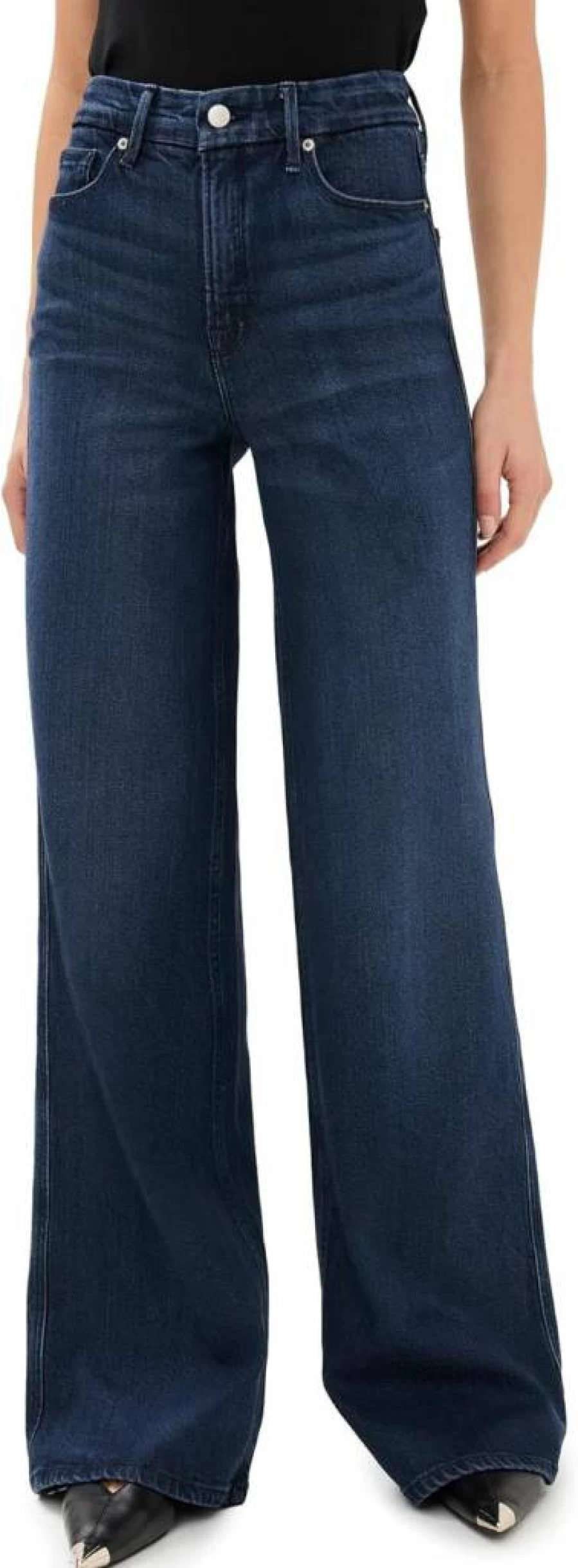 Good American Indigo634 Wide Leg Skate Jeans for Women