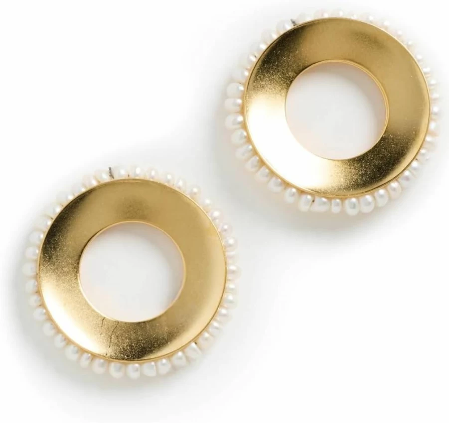 Brinker & Eliza Annabelle Women's Stud Earrings - Sterling Silver Elegant Hoop Earrings for Everyday Wear